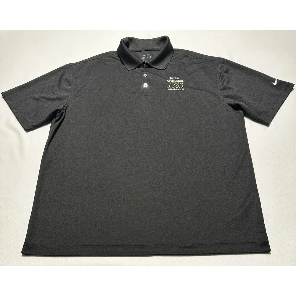 Evan Williams 1783 Small Batch Nike Dri-Fit Golf Polo Shirt Black Men's Size XL